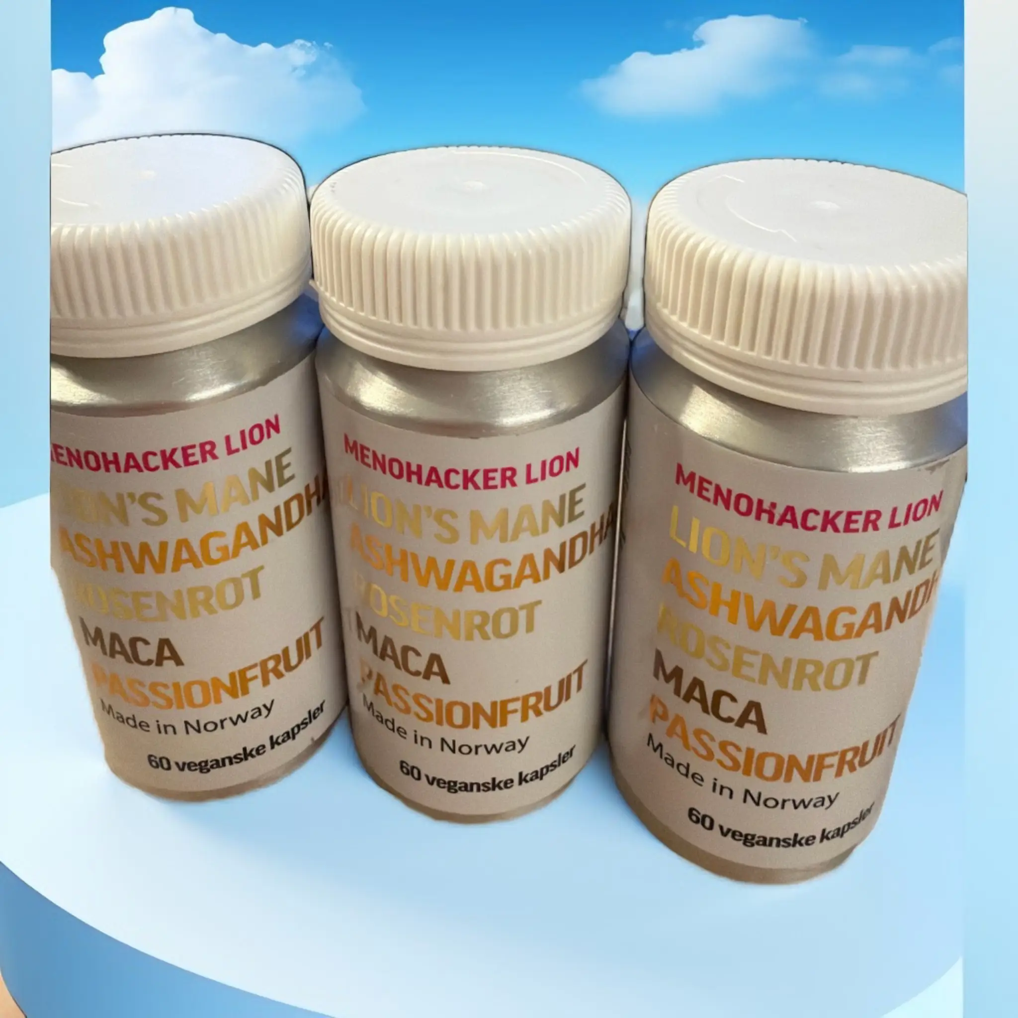 Menohacker 3-pack med lion's mane, maca og rosenrot by Menohacker AS, org.nr. 937301464