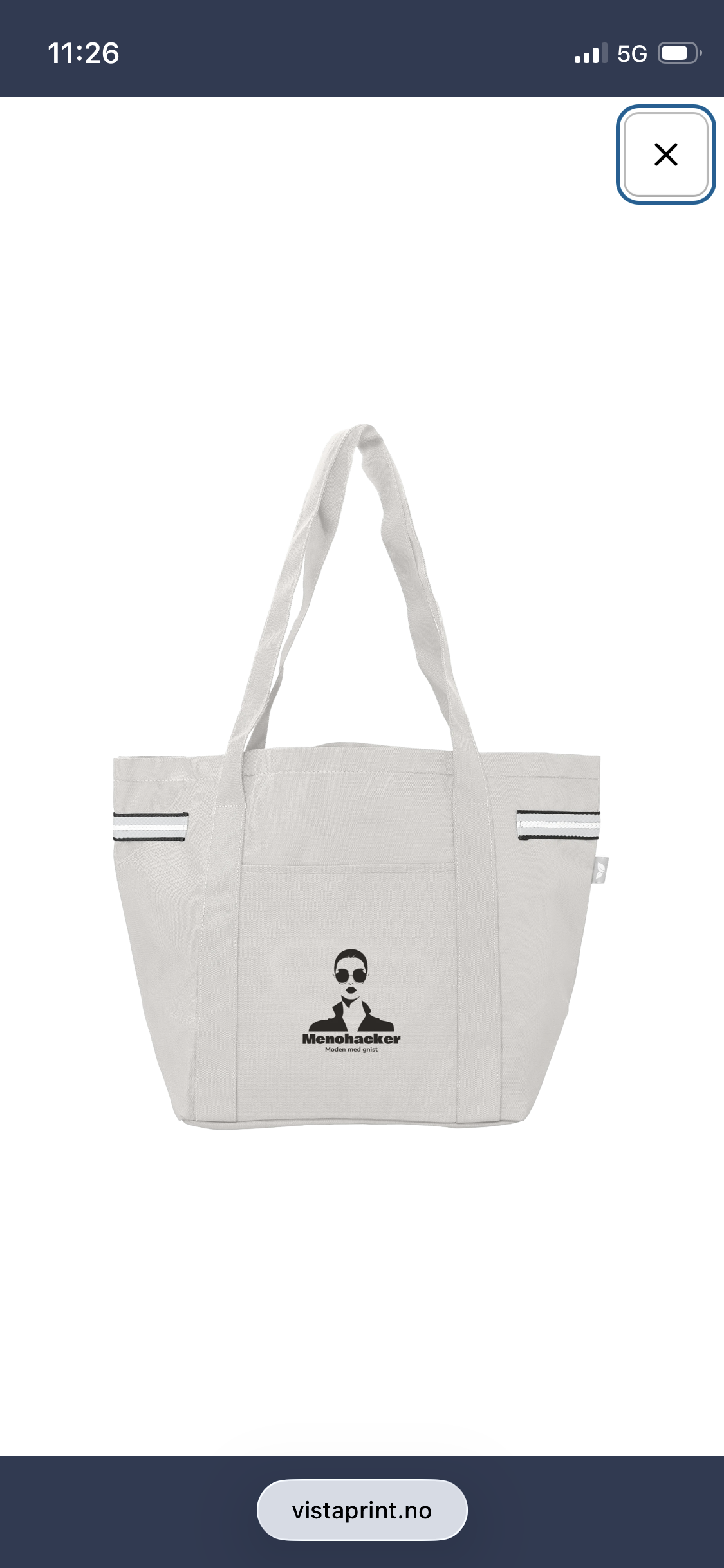 Menohacker stor resirkulert totebag – 51 x 33 cm