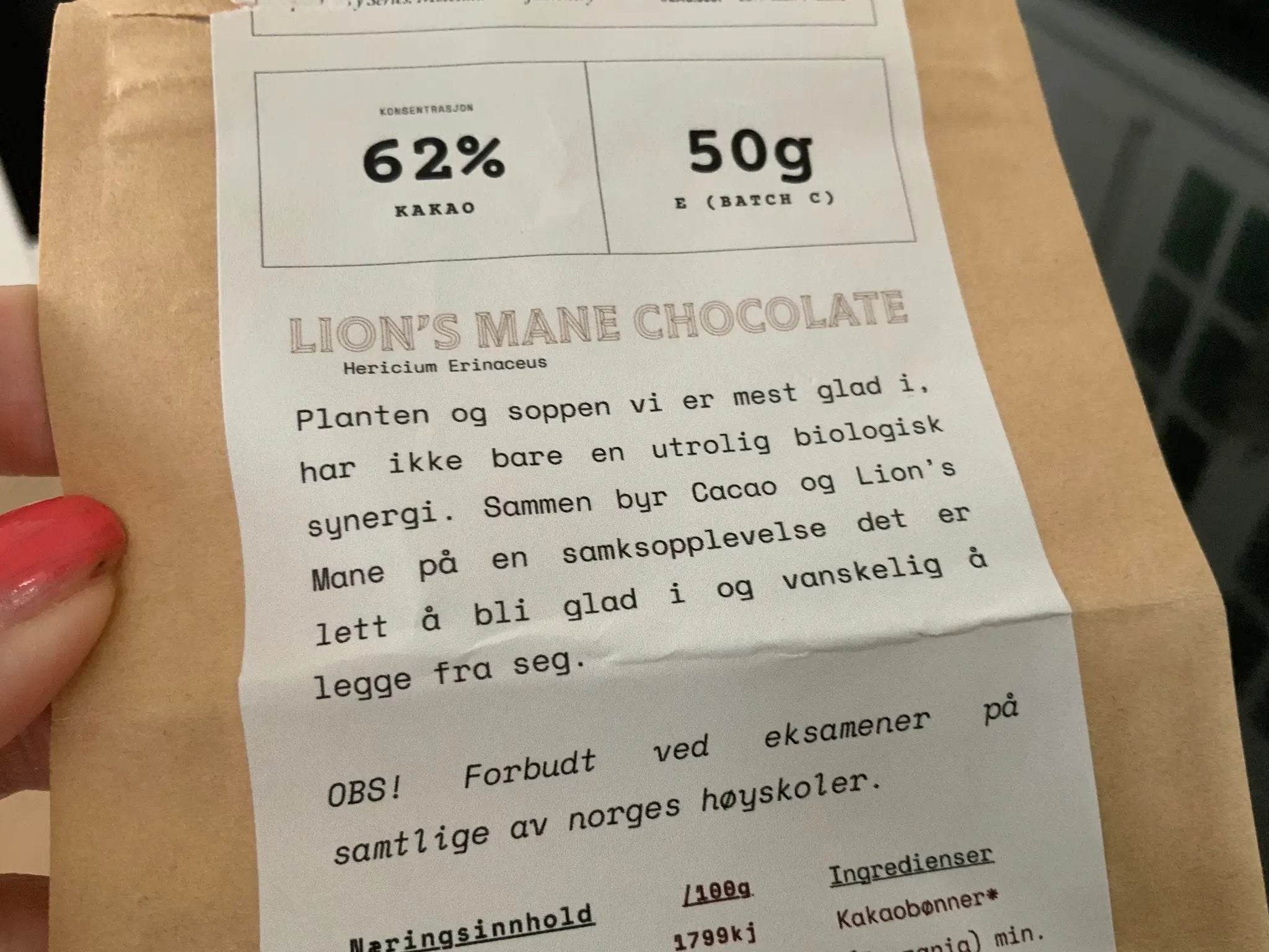 Sjokolade med lion´s mane 3-pack by Menohacker AS